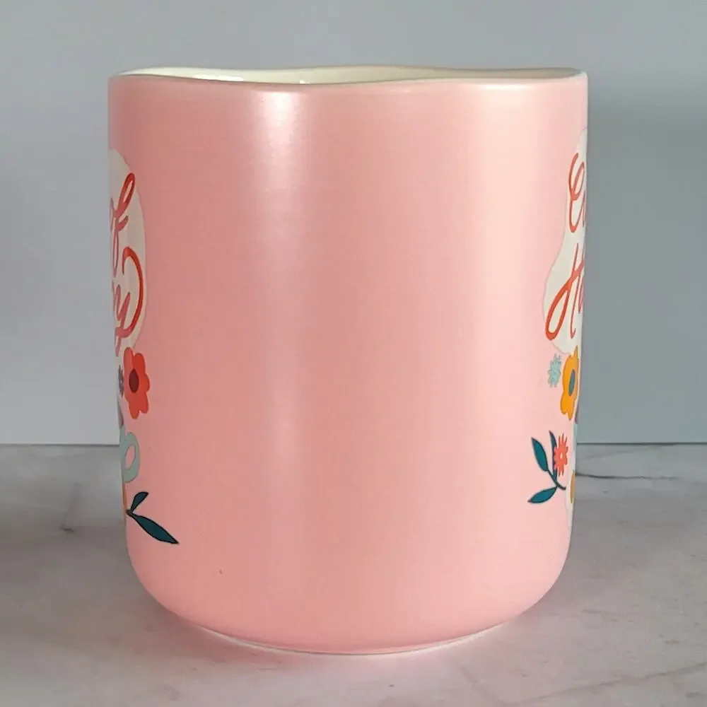 Pink CUP OF HAPPY Stoneware Coffee Mug by Opal House for Target 16 oz 2022